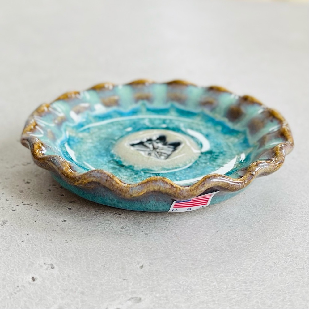 Down to Earth Pottery Small Butterfly Ceramic Trinket Dish Tray - Picture 4 of 5